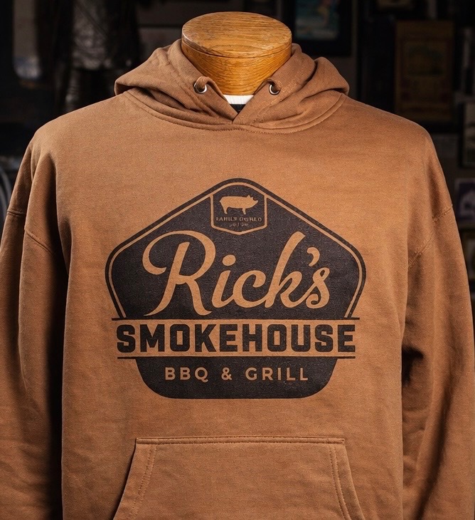 Rick’s saddle brown large logo hoodie